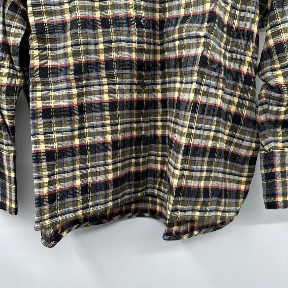 Everlane Boxy‎ Plaid Brown Multicolor Flannel Button Down Shirt Shacket Sz S NEW - Picture 4 of 10